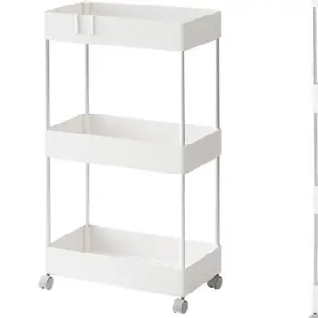 

Floor Shelf Multi-storey Receptacle Trolley Kitchen Bedroom Bathroom Mobile Storage Shelf 66070