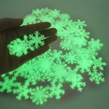 

50pcs Christmas Luminous Snowflake Wall Sticker Glow In The Dark Christmas Snowflake For New Year Xmas Home Kids Room Wall Decor