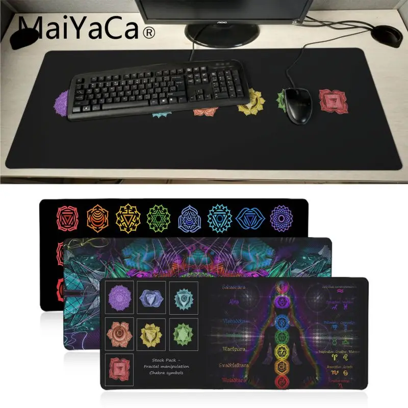 Maiyaca Fractal Stock Chakra Symbols Natural Rubber Gaming mousepad Desk Mat Hot Selling Fashion Design mouse mat gaming | Компьютеры и