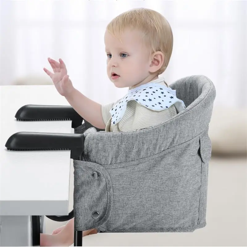 Chaise haute à crochet portable pour bébé, chaise haute de voyage pliable,  clips pour table à manger, chaise d'alimentation pour enfants avec ceinture  de sécurité