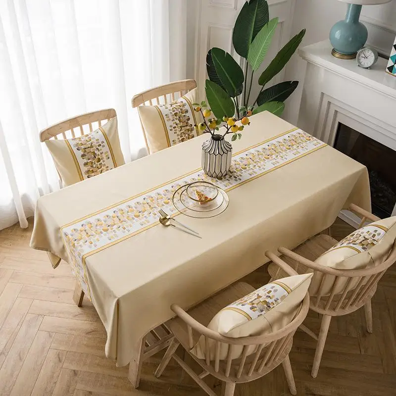 light yellow Современная льняная водоотталкивающая скатерть, Настольная Крышка для дома, вечерние мантель Меса, Лоскутная Печать, прямоугольная скатерть, скатерть - Цвет: light yellow