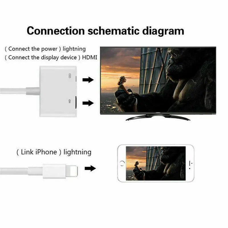 Новое поступление высокое качество Lightning для AV HDMI/HD ТВ цифровой кабель адаптер для iPad для iPhone 8X7 для IOS 11/12 13