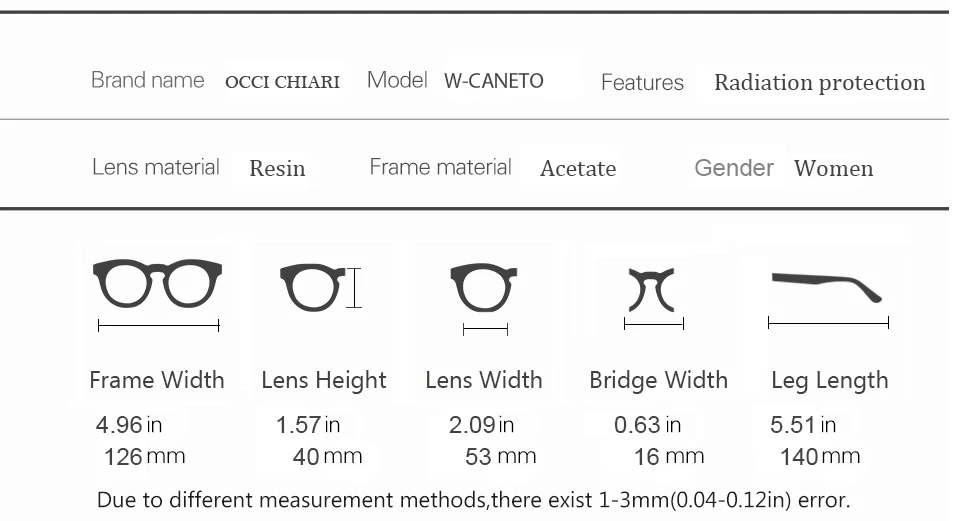 OCCI CHIARI модные ацетатные женские оптические очки полный обод оправа прозрачная близорукость очки W-CANETO