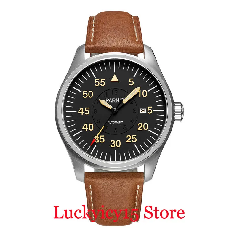 Лидирующий бренд 44 мм автоматические мужские часы индикатор Даты сапфировое стекло из нержавеющей стали Серебристый футляр для часов - Цвет: model 2