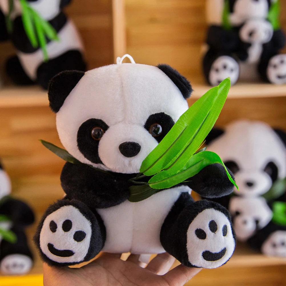 9 см/12 см плюшевая игрушка панда с бамбуком лист плюшевая игрушка-животное кукла каваи мини игрушка панда мультфильм подарок для детей на сумке/машине