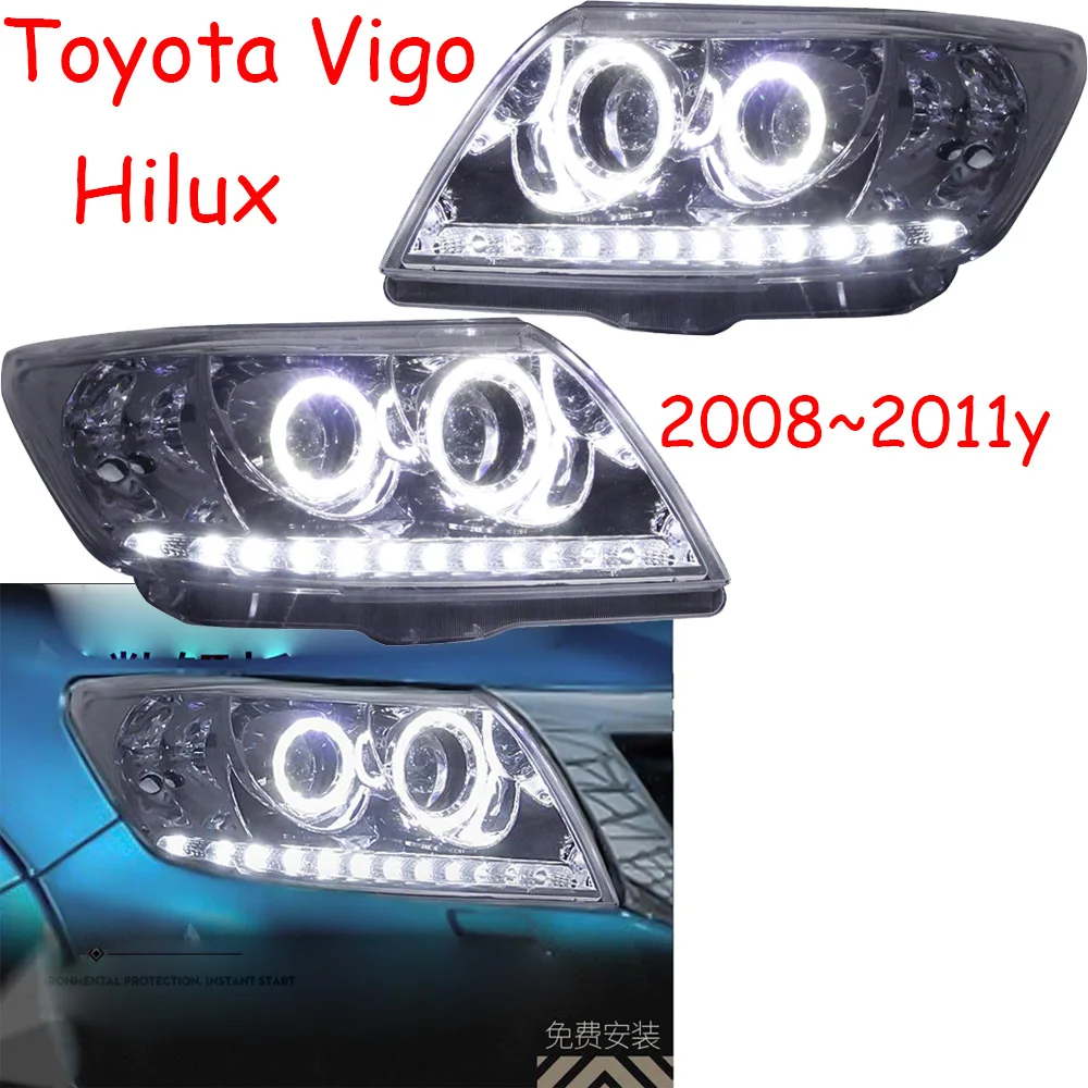 

car bumper headlamp for Toyota Hilux vigo headlight 2008~2011y LED DRL car accessories HID xenon vigo hilux fog light