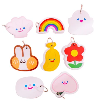 

16 pcs/lot Rainbow Rabbit Flower Ring Buckle Memo Pad Cute Blank Word Book Card Tearable Notepads Sticky Note school supplies