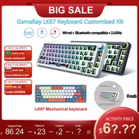 GamaKay LK67 Kit tastiera meccanica personalizzata Kit tastiera di montaggio PCB cablato/compatibile con Bluetooth/2.4GHz sostituibile a caldo