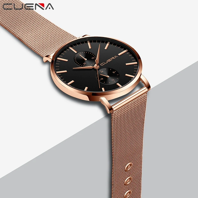 CUENA Man Watches Luxury Brand Business Elegant Fashion Men's Wristwatch Clock Stainless Steel Metal Men's Dress Watch Relogio 2