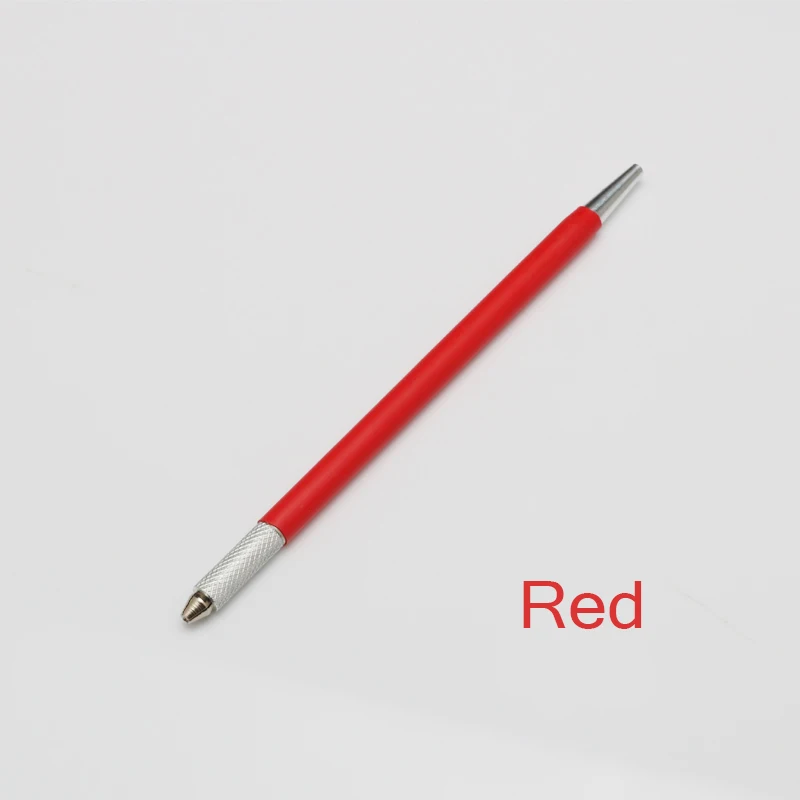 Red 10 противотуманных игла для татуажа бровей Мини Ручной Перманентный макияж бровей ручка для тату для 3D бровей вышивка микроблейдинг - Цвет: Red