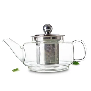 

1x 500ml Heat-Resisting Clear Glass Flower Teapot Coffee Water Tea Pot with Stainless Steel Infuser Lid