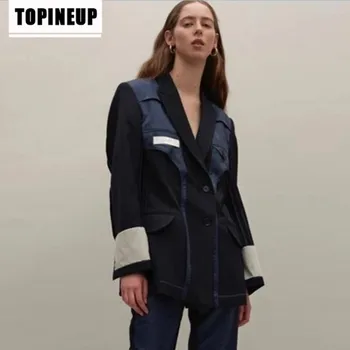 

Women Casual Long Sleeve Two Button V-Neck Jacket Double-sided Slim Coat