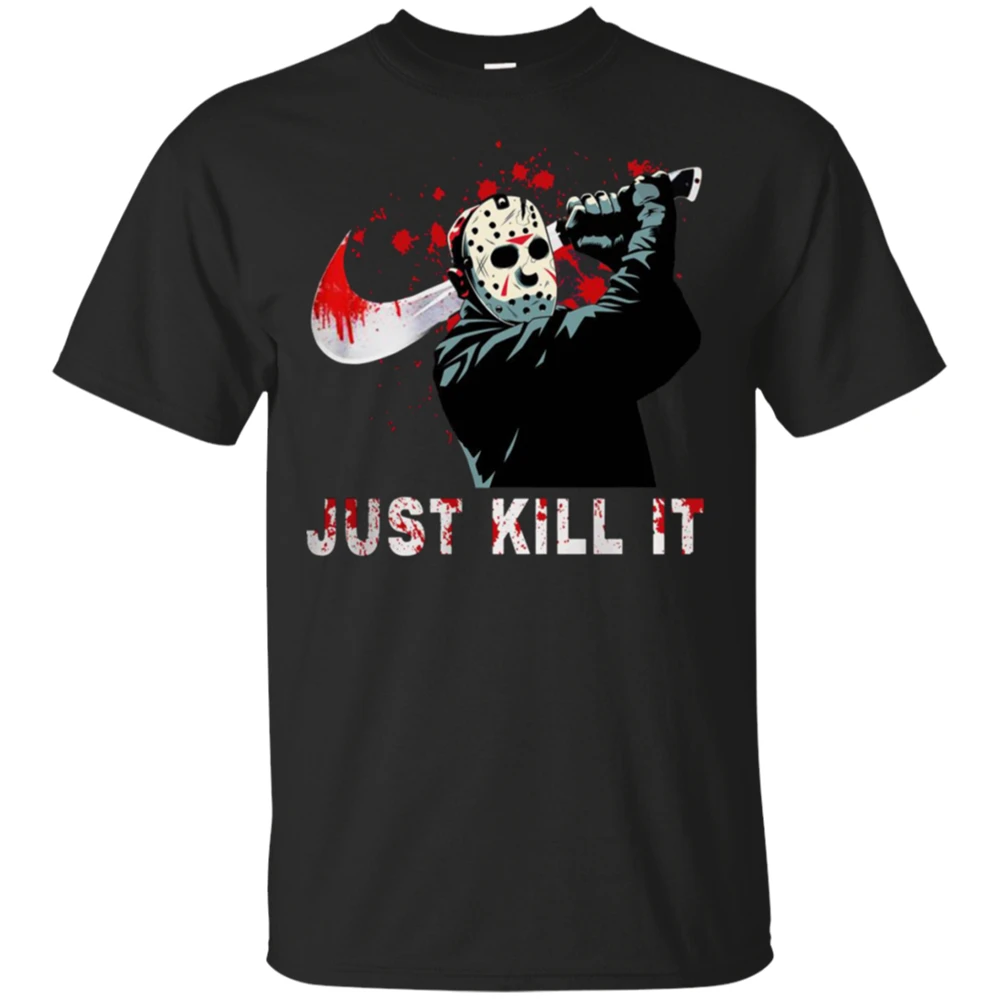 Джейсон Вурхиз футболка просто Kill It Хэллоуин Мужская короткий рукав Funny уличная