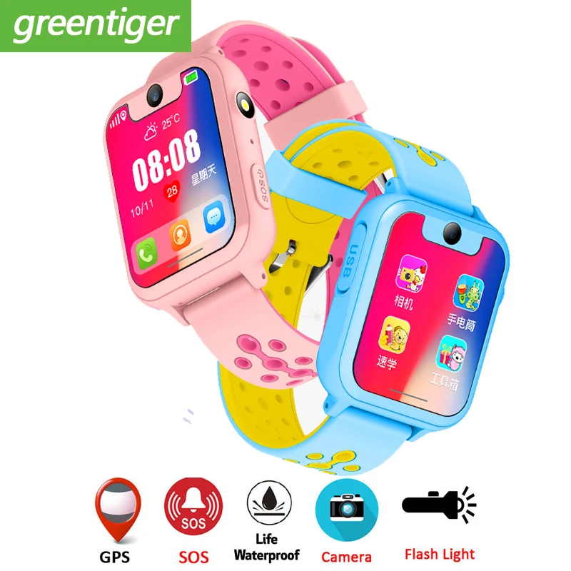 

KG30 GPS LBS Kids Smart Watch Waterproof Camera Sim Card Children SOS Call Location Finder Locator Tracker Baby GPS Watch