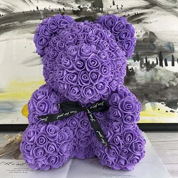 

DropShipping 40cm Rose Bear Heart Artificial Flower Rose Teddy Bear For Women Valentine's Wedding Birthday Christmas Gift