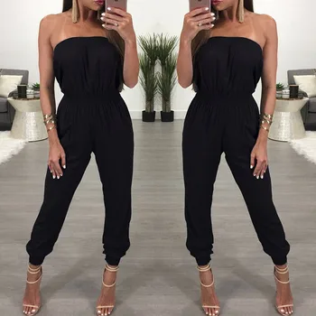 

Women Ladies Clubwear Slash Neck Black Playsuit Bodycon Party Jumpsuit Romper Trousers Off Shoulder