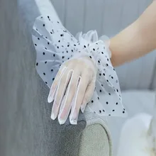 1 шт. Новые перчатки для свадебного платья простые сетчатые фатиновые модели перчатки для пальцев студийные перчатки свадебные перчатки для невесты