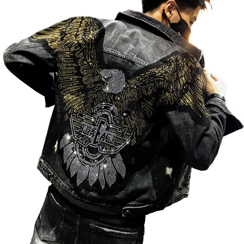 black metal denim jacket