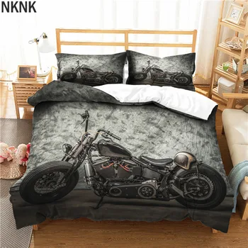 

A Bedding Set 3D Printed Duvet Cover Bed Set Motorcycle Home Textiles for Adults Bedclothes with Pillowcase
