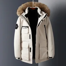 Брендовые зимние парки, мужская пуховая куртка, пальто, белые пуховые парки, толстые теплые меховые пальто с капюшоном, Мужская ветровка, зимние Пуховые парки