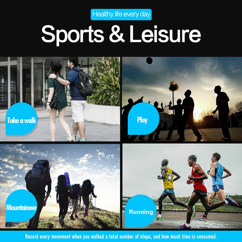 Men Sport Watches Fitness Tracker Waterproof Bluetooth Smart Watch Pedometer for Android iOS Wrist Clock Reloj Hombre homme