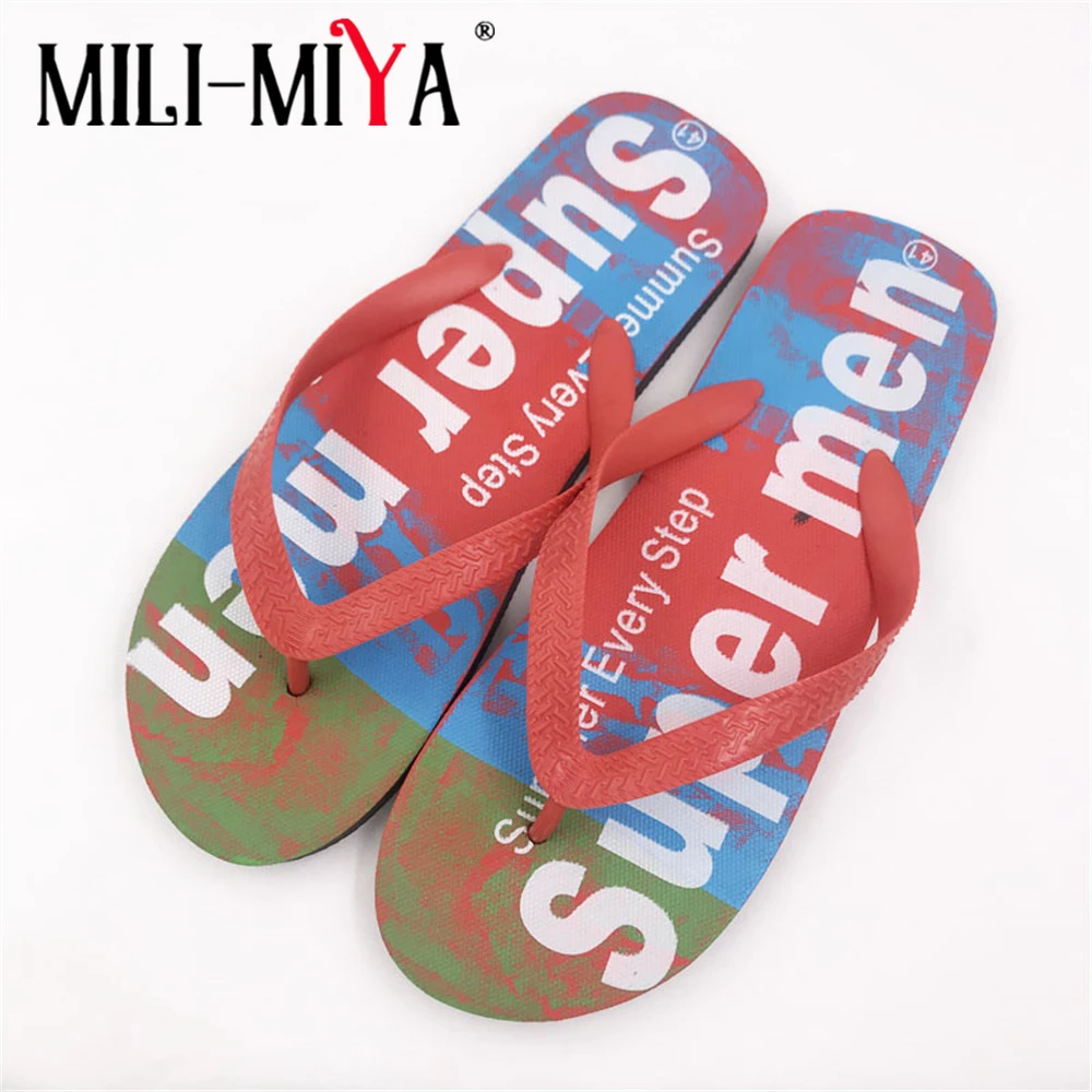 MILI-MIYA Sandals Big Size 40-44 For Women Casual Beach Flip-Flops Portable Mixed Colors Summer Shoes Handmade | Обувь