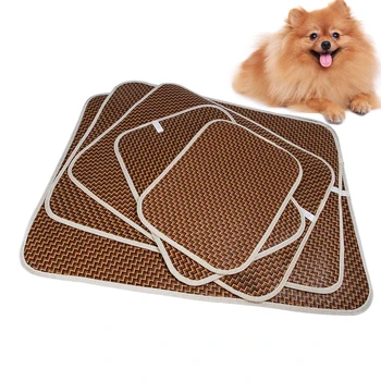 

Pet Dog Mat Summer Cooling Sleeping Mat Pad Rattan Cushion for Small Medium Large Size Pet Dog Cat