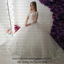 Винтаж свадебное платье Vestido de Novia романтическая одежда с кружевами и жемчугом с длинным рукавом свадебное платье-бохо сексуальное свадебное платье Vestido de Noiva