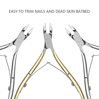 

Nail cuticles, professional stainless steel cuticles to remove dead skin and cuticle, gold Color