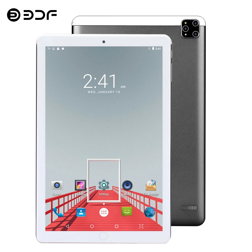 

BDF 10.1 Inch PC Tablet Android 7.0 3G Cell Phone Call Quad Core 2GB/32GB Dual SIM Card Wi-Fi Bluetooth 4.0 IPS 2.5D Tablets Pc