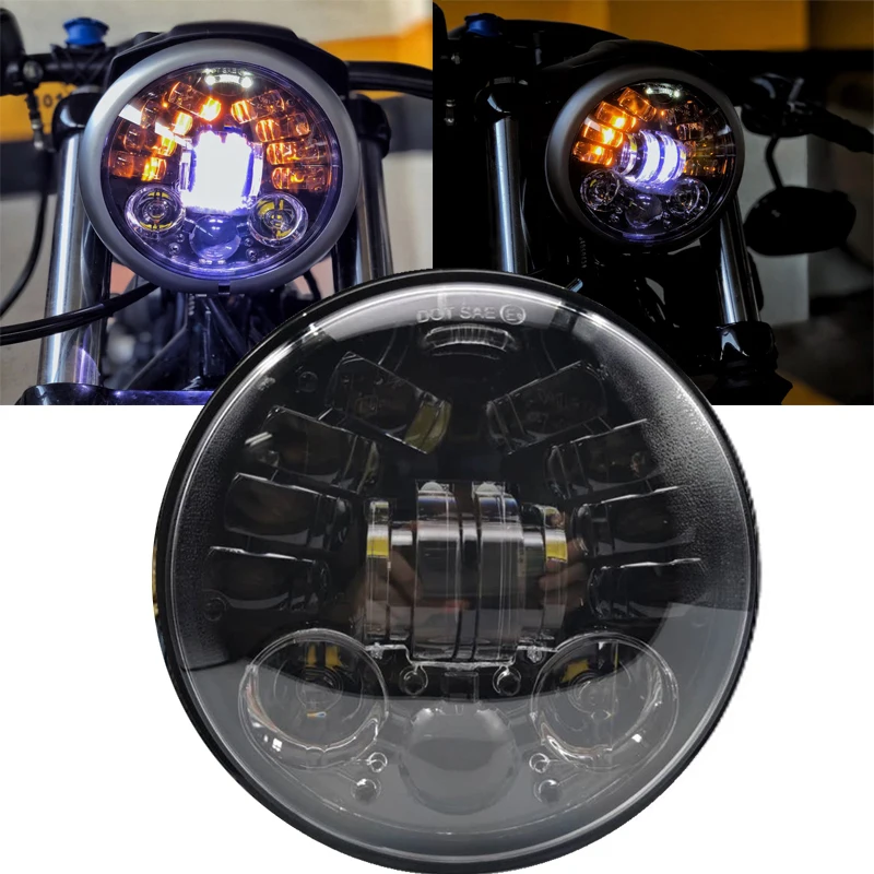 5 75 ''светодиодный светильник для мотоцикла белый DRL Янтарный сигнальный Honda dio