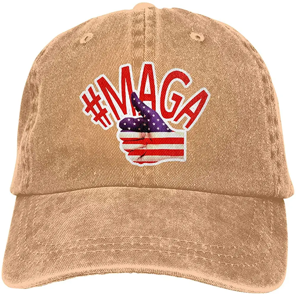 Унисекс Взрослых Винтаж Мыть Бейсболка Регулируемая папа шляпа-MAGA сделать Америку снова большой черный