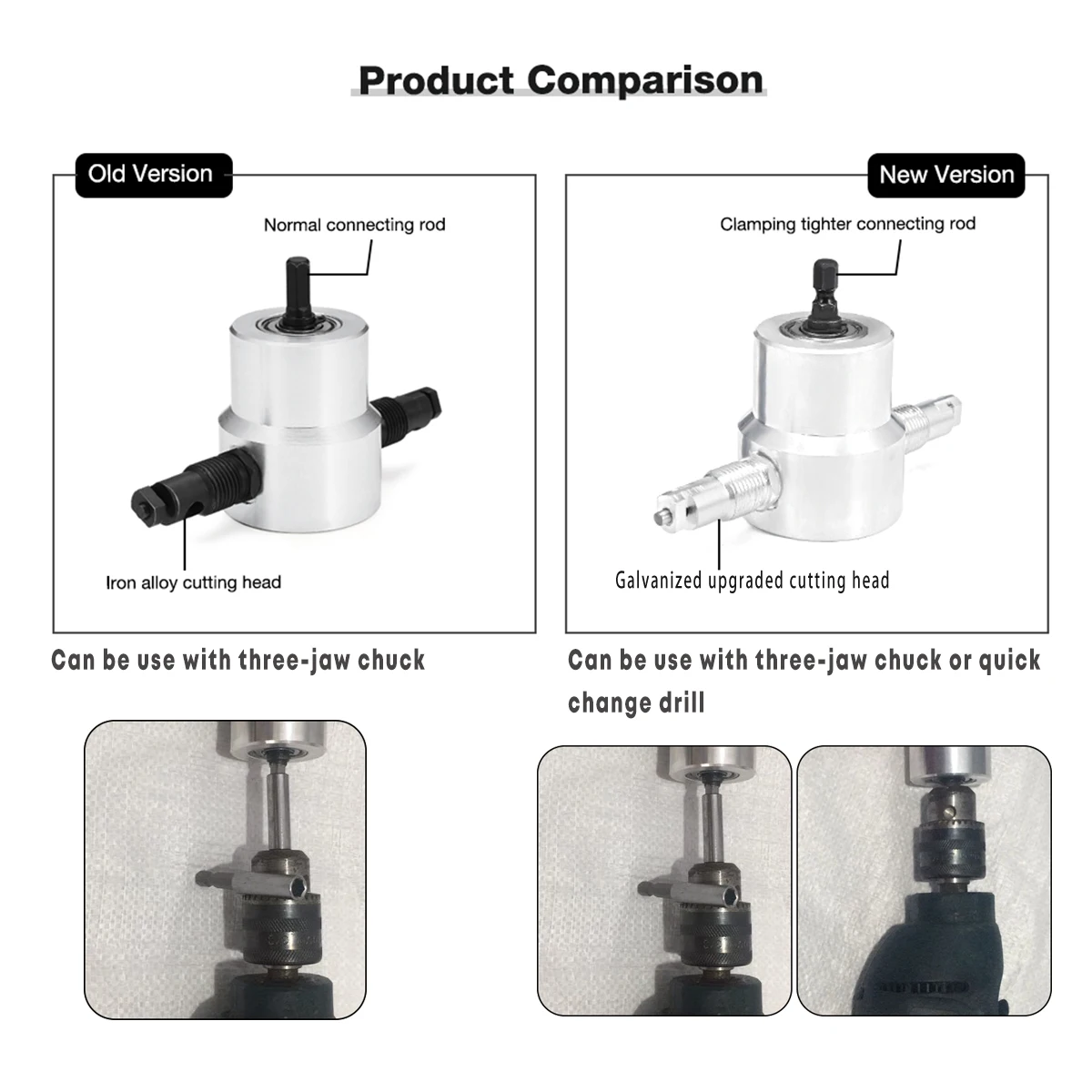 Cena Przecinarka narzędzie tnące Nibbler Cutter zamocowanie wiertła podwójna głowica metalowa podwójna głowica blacha wiertarka 360 stopni regulowana