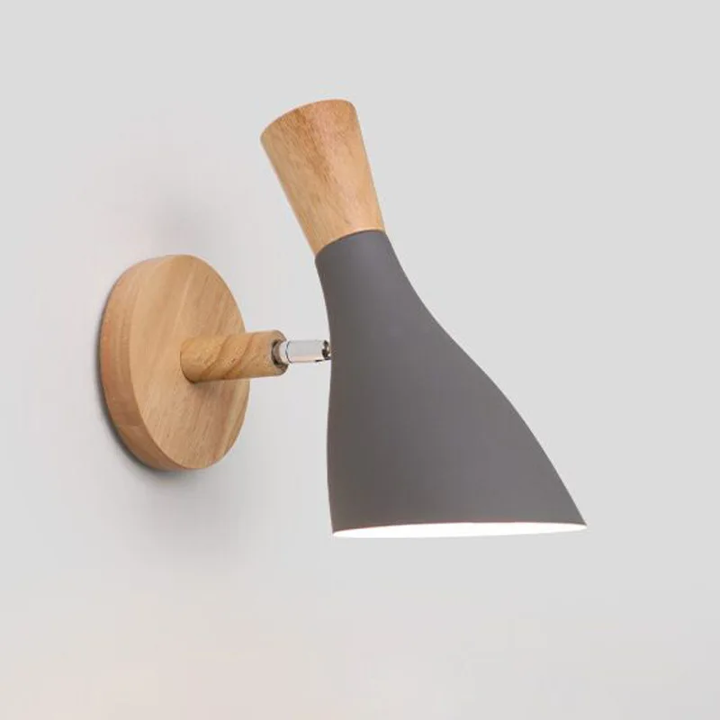 

Wholesale Scandinavian Minimalist Creative Macarons Solid Wood Wall Lamp Bedroom Bedside Lamp Living Room Library Balcony Aisle