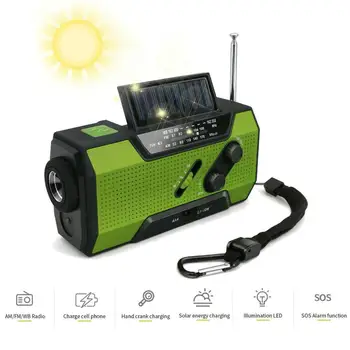 

2000mAh Solar Hand Crank Weather AM/FM/NOAA Radio Speakers Emergency Flashlight & Motion Sensor Light SOS Alarm Portable USA