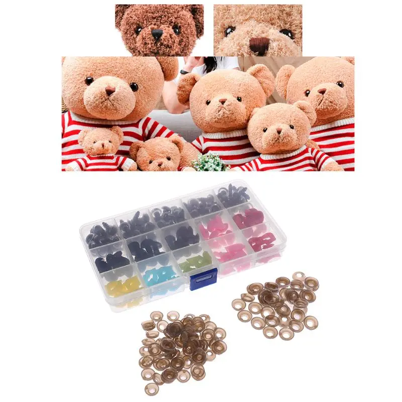

140Pcs DIY Doll Puppet Plastic Eyes Nose Mouth Safety Washers Pads For Handmade Plush Anime Doll Girl Craft Children Kids Toy