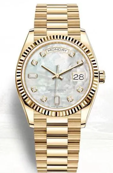 

Luxury Brand New Men Daydate Rose Gold Silver Gradient Blue Green Automatic Mechanical Stainless Steel Sapphire Diamond Watch