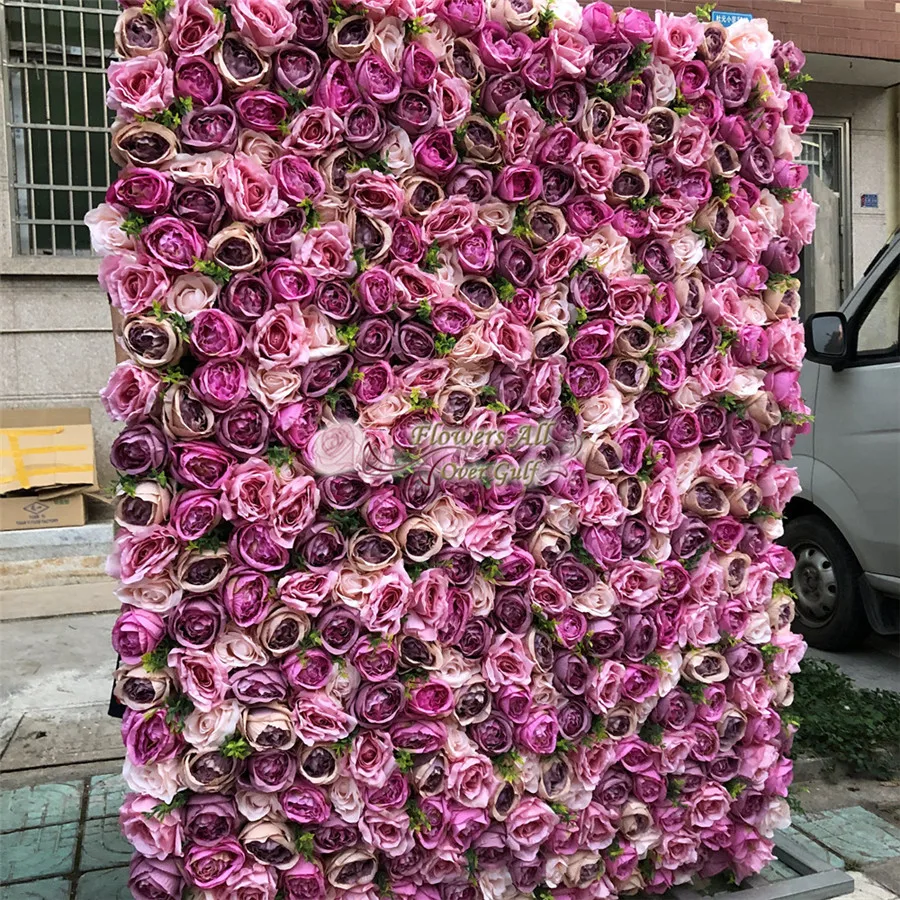 安心の定価販売 3d造花壁と偽花行使用ピンク 紫のバラとアジサイの結婚式の背景の装飾gy858 値引きする Rcautomacaocomercial Com Br