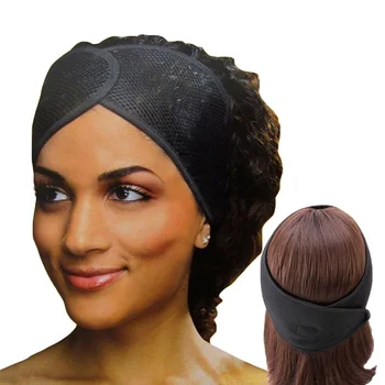 

New Fashion Non Slip Adjustable lace wig headband foam mesh wrap wig band soft Polyester mesh belt bonnets