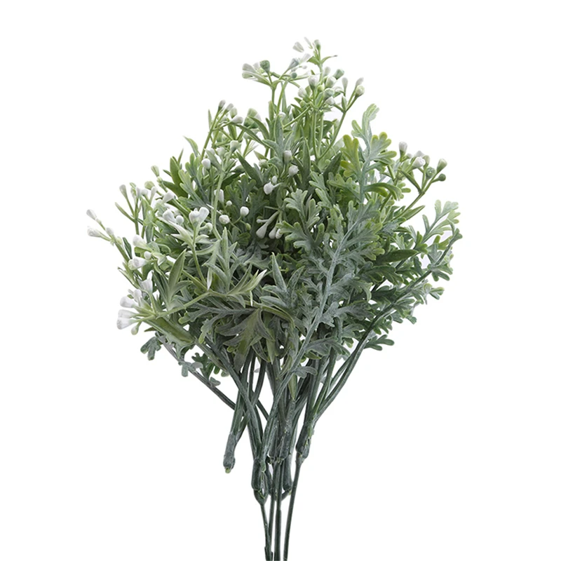 Artificial Plants Flocking Antlers Grass Plastic Green Grass Fake Flowers Wedding Decor Home Office Desk Decors
