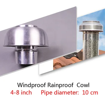 

1Pcs 4-8 Inch Aluminum Mushroom Cowl for Air Roof Vent Heat Recovery Ventilation System Anti-mosquito Windproof Rainproof
