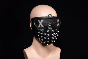 

Hotsale Half Face PVC Masks Party Cosplay Props Game Watch Dogs 2 WD2 Mask Marcus Holloway Wrench Cosplay Rivet Face Mask