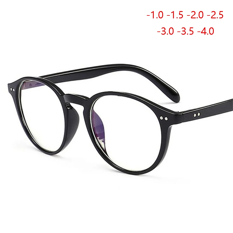 -1 -1.5 -2 -2.5 -3 -3.5 -4 Rivets Myopia Glasses with degree Women Men Short-sight Nearsighted Eyeglasses Black and Transparent |