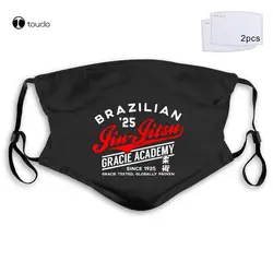 Brazilian Jiu Jitsu Gracie Academy Clothing Martial Artser BJJ Figh Face Mask Filter Pocket Cloth Reusable Washable