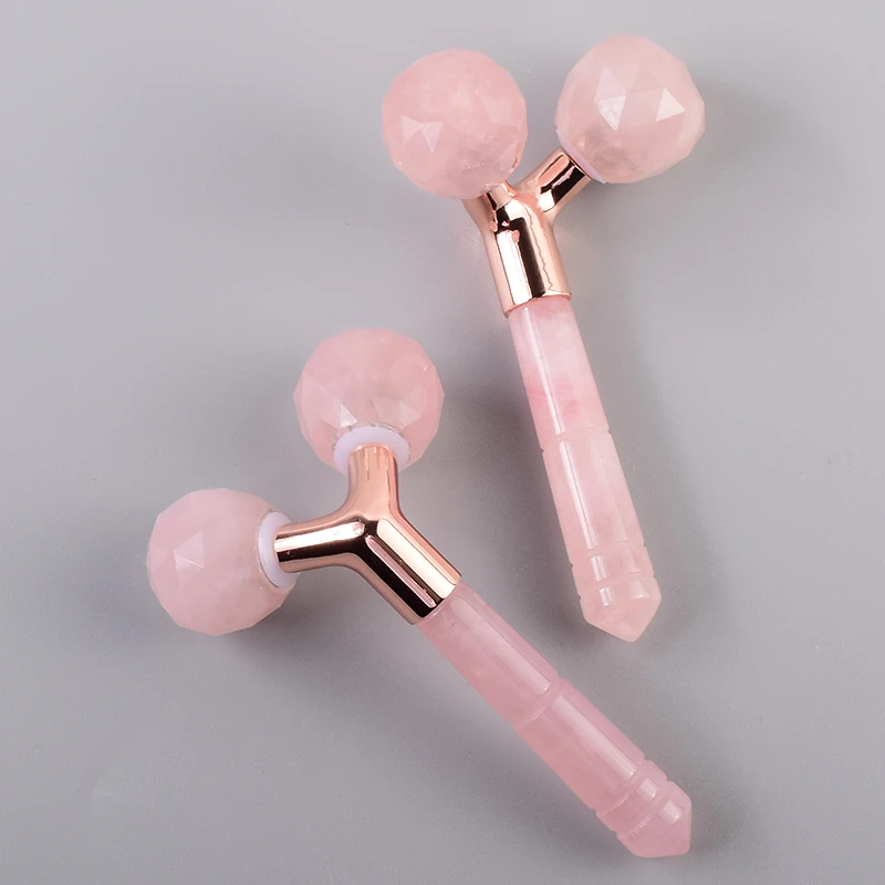 

3D Multi-Flour Rose Quartz Face Roller Natural Crystal Wand Massager Eye Lift And Firming Skin Healing Massage Body Back Head