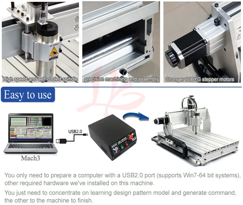 Фрезерный станок с ЧПУ 8060Z 1.5KW USB 4 оси CNC гравер сверлильный и фрезерный станок tax free to RU