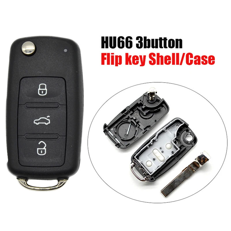V0020C 3 кнопки откидной ключ оболочки HU66 Ключ для VW Passat Polo Golf VOLKSWAGEN Seat Skoda чехол ключа
