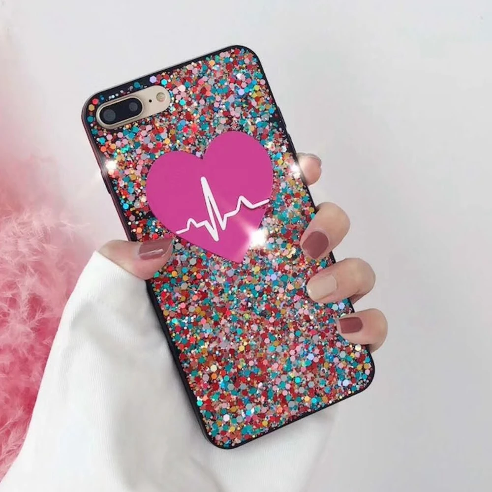 for iphone 11 pro 7 8 plus XR XS MAX for samsung S20 Ultra S8 S9 s10 note 10 Unique Heart Custom name Laser Glitter Phone case for iphone 11 pro 7 8 plus XR XS MAX for samsung S20 Ultra S8 S9 s10 note 10 Unique Heart Custom name Laser Glitter Phone case