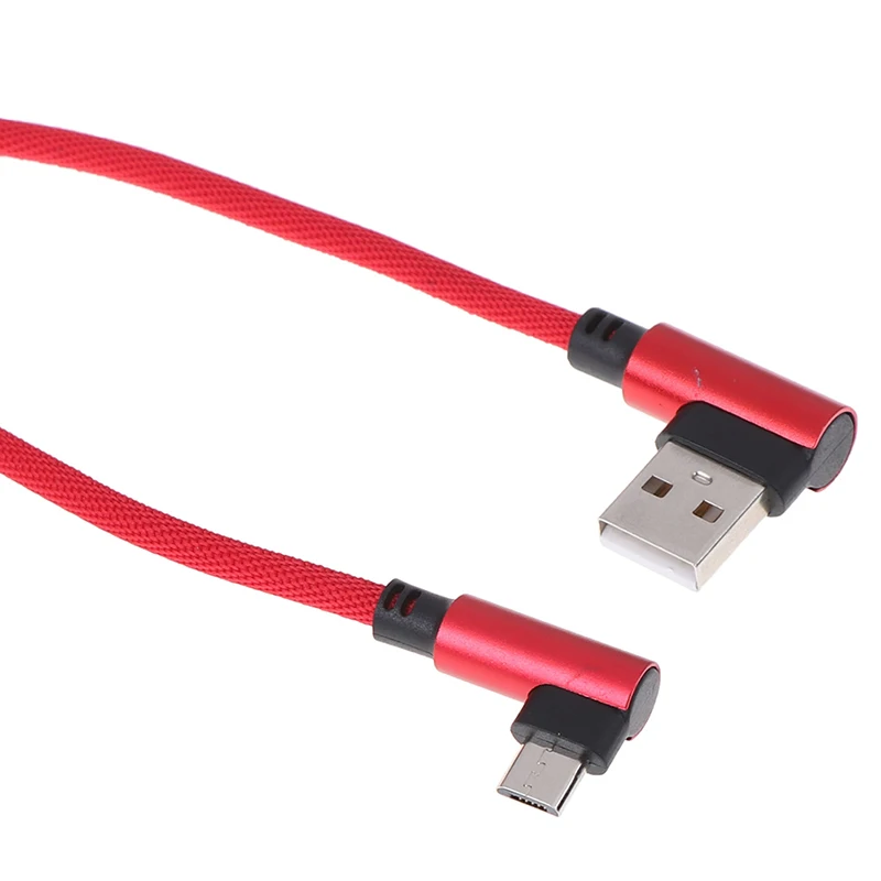 

1Pc Braid 90 Degree Right Angle Fabric Type-c/Micro USB Fast Data SYNC Cable