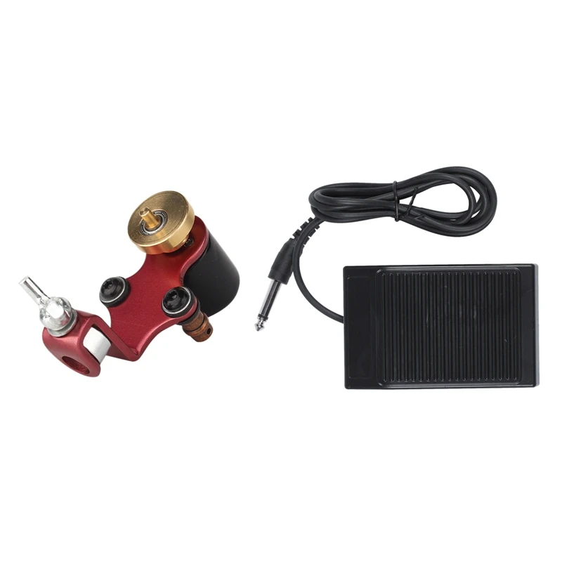 

Машинка ротационная Dragonfly Motor для татуировок, профессиональный шейдер для боди-арта, для татуажа, с ножным переключателем, красная